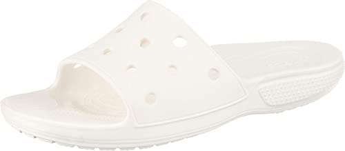 Crocs Classic Slide – Unisex Sandalen für Erwachsene – Bequeme Schuhe für den Strand – Weiß – Größe 39-40