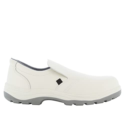 SAFETY JOGGER Stahlkappen Sicherheits S2 Clog 42 EU - X0500 - Professioneller Arbeitsschuh für Damen oder Herren im Leder, ohne Schnürsenkel, ideal für die Küchen- oder Lebensmittelindustrie, Weiß