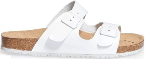 Abeba Damen Weiße Sandalen W 8087 Work Slippers Sneaker, bunt, 42 EU