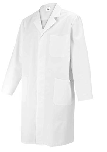 BP 1619-130-21-48n Mantel für Männer, Langarm, Kragen mit Aufschlag, 205,00 g/m² Reine Baumwolle, weiß, 48n