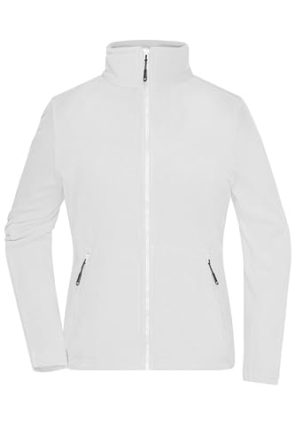 James & Nicholson Damen Microfleece Jacke - Leicht taillierte Jacke aus Anti-Pilling Microfleece | Farbe: white | Grösse: XL