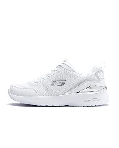 Skechers 149660/WSL Skech-Air Dynamight-The Halcyon Damen Sneaker Turnschuhe Sportschuhe Vegan weiß/Silber, Größe:39, Farbe:Weiß