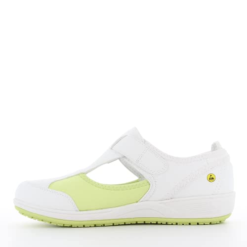 SAFETY JOGGER Arbeitsschuhe Damen Oxypas 39 EU Grün - Camille - Leichter, Bequemer Sicherheitsschuh mit Klettverschluss, ideal für Pflege, Küche oder Innenbereich, rutschfest