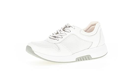 Gabor Damen Low-Top Sneaker, Frauen Halbschuhe,Wechselfußbett,schnürschuhe,Plateausohle,Women's,Lady,Ladies,Weiss(Se.weis/Grey,41 EU / 7.5 UK