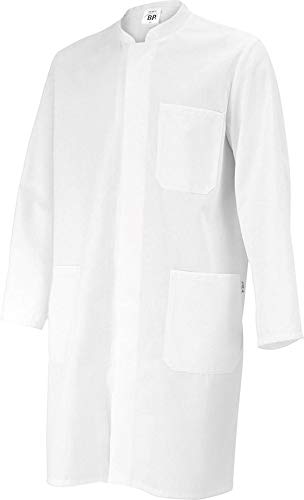 BP 1654-400-21-Sn Unisex-Mantel, Langarm, Stehkragen, 215,00 g/m² Stoffmischung, weiß, Sn