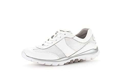 Gabor Damen Low-Top Sneaker, Frauen Halbschuhe,Wechselfußbett,Sportschuhe,Freizeitschuhe,Turnschuhe,Laufschuhe,schnürer,Weiss,40 EU / 6.5 UK