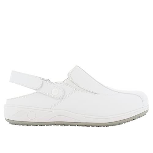 SAFETY JOGGER Arbeitsschuhe Damen 40 EU - CARINNE - Oxypas - Leichter, Bequemer Arbeitsschuh mit Klettverschluss, ideal für Pflege oder Küche, rutschfest, Stoßdämpfend Sicherheitsclog, Weiss