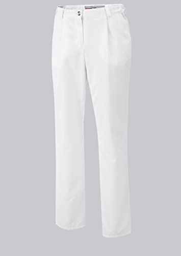 BP 1647-400-21-42n Hosen für Frauen, mit Bundfalten und Taschen, 215,00 g/m² Stoffmischung, weiß, 42n