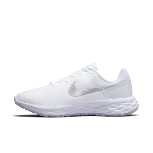 Nike Damen Revolution 6 Nn Laufschuh, White/Metallic Silver-Pure Pla, 39 EU
