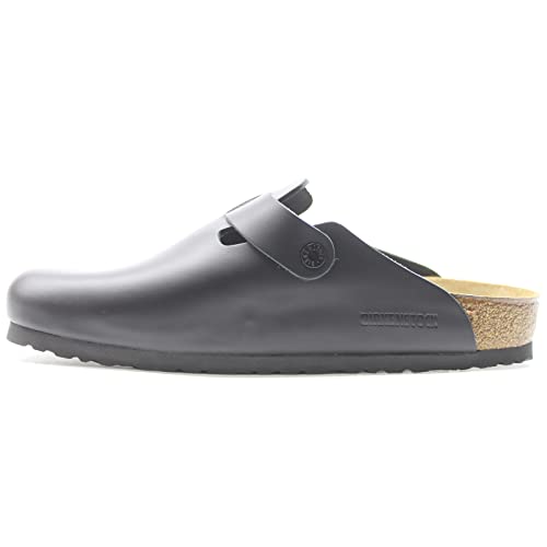 Birkenstock Boston, Unisex - Erwachsene Clogs, Schwarz (Black Nubuck Leather), 43 EU