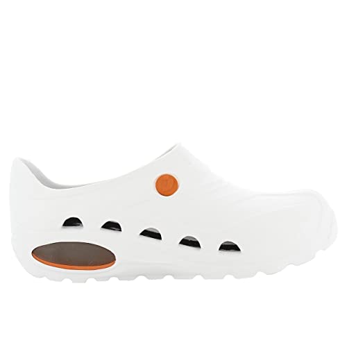 Oxypas Safety Jogger Arbeitsschuhe Damen - Antistatische und rutschfeste Sicherheitsschuhe Herren, Leichter Clog für Medizin, Pflege und Gastro, Antibakteriell, Weiss, EU 41/42