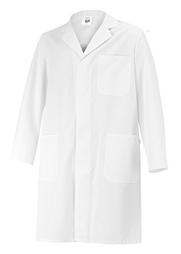 BP 1656-400-21-Sn Unisex-Mantel, Langarm, Kragen mit Aufschlag, 215,00 g/m² Stoffmischung, weiß, Sn
