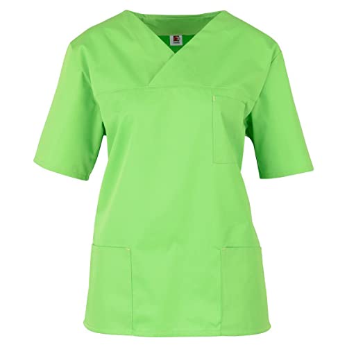 beb Basic Unisex Kasack Kurzarm Hellgrün Apple 65% Polyester 35% Baumwolle Damen Herren Größe L