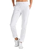 CLINIC DRESS Hose Damen-Hose mit Strickbund Wide Cut 2 Seitentaschen Schrittlänge ca. 80cm 60 Grad Wäsche weiß 38