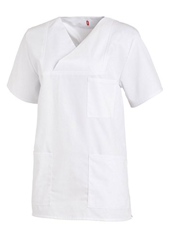 Leiber® Damen- / Herren-Schlupfjacke 08/769 für Medizin und Pflege, OP-Kleidung (III, Weiß)