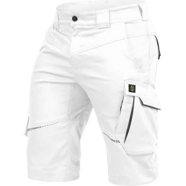 Leib Wächter Flex-Line Herren Arbeitsshort weiß/grau flexibel mit Spandex (62)
