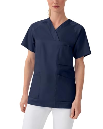 CLINIC DRESS Schlupfkasack Leichter Damen Kasack für Krankenpflege und Altenpflege |75/25 | 95 Grad Wäsche | Industriewäsche geeignet Navy S