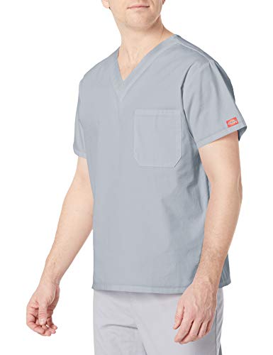 Dickies Herren Unisex V-Ausschnitt Top U/V/I/S B H V T L Medizinisches Schlupfhemd, grau, Klein