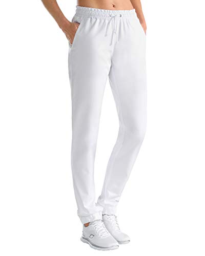 CLINIC DRESS Hose Damen 1/1 Länge, Gummibund am Saum, Relaxed fit 100% Baumwolle 95 Grad Wäsche weiß 50