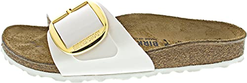 BIRKENSTOCK Damen Madrid Big Buckle Sandale, Weiß, 39 EU Schmal