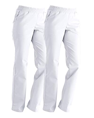 CLINIC DRESS Hose für Damen Rundumgummibund und zusätzliche Kordel im Bund innen 2 seitliche Taschen Schrittlänge: ca. 82 cm 95° Wäsche weiß M