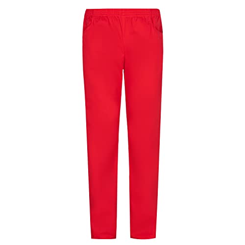 MISEMIYA - Arbeitshosen Unisex ELASTISCHE - Medizinische Schlupfhose Unisex- MEDIZINISCHE Uniformen SANITÄR Uniformen Arbeitshose 8312 - Medium, Rot
