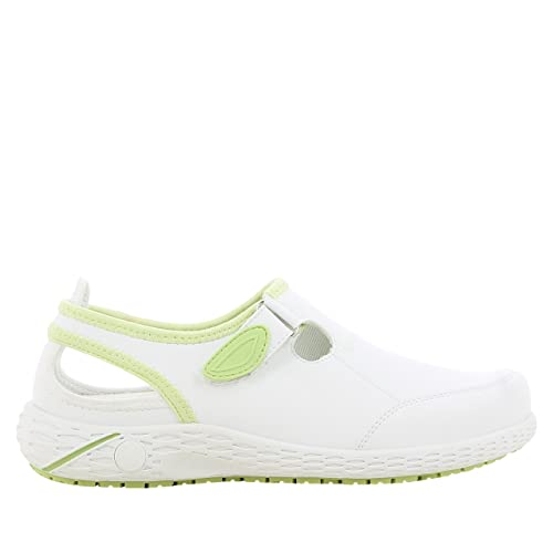 SAFETY JOGGER Arbeitsschuhe Damen Oxypas - LINA - Leichter, Bequemer Sicherheitsschuh mit Klettverschluss, ideal für Pflege, Küche oder Innenbereich, rutschfest, 40 EU Grün