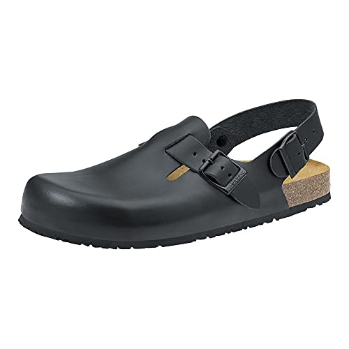 Abeba Clog 8045 - Nature Glattleder schwarz mit Korkfußbett