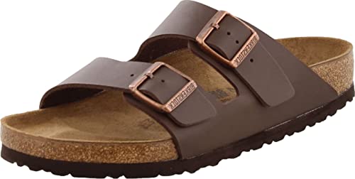 Birkenstock Herren Arizona Birko-Flor Pantoletten, Braun (Dunkelbraun) Schmal unisex_eu, 43 EU