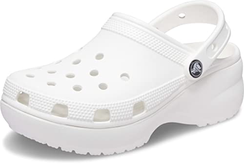 Crocs womens Classic Platform Clog Clog, White, 39/40 EU