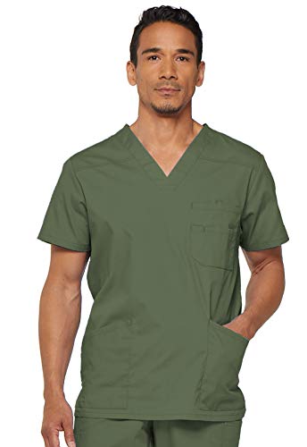 Dickies Herren Men's V-Neck Scrubs Top Medizinisches Schlupfhemd, olivgrün, XX-Large Groß