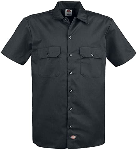 Dickies Herren Freizeithemd Work Shirt Short Sleeved, Schwarz (Black Bk), X-Large (Herstellergröße: XL)