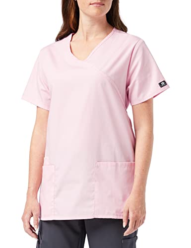 Smart Uniform L 1224 Mock Wrap Scrub (L, Pixel pink [ Rosa])