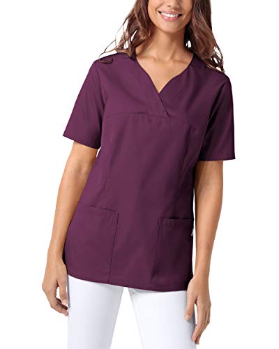 CLINIC DRESS Schlupfkasack Damen Kasack für die Pflege 1/2 Arm Regular Fit Länge ca. 70 cm 50% Baumwolle 95 Grad Wäsche Pflaume M