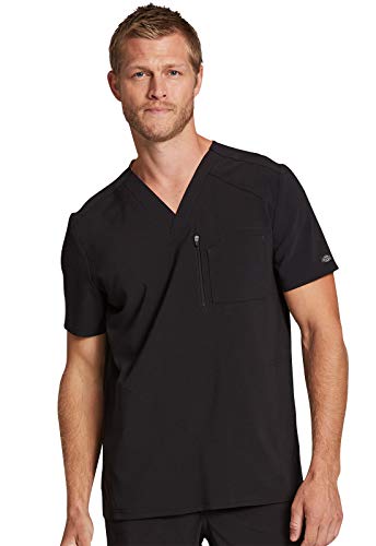 Dickies DK930 Retro-Herren-Kasack, V-Ausschnitt, 1 Stück, Schwarz, Klein