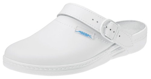 Abeba 7021 Berufsschuhe Clog Weiss, CE, EN ISO 20347rutschhemmende Sohle beständig gegen tierische Fette (41, Weiss)