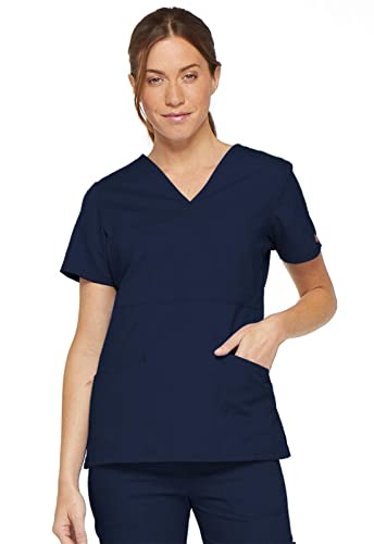 Dickies Damen EDS Signature Mock Wrap Top mit Mehreren Instrumentenschlaufe, Navy, X-Groß