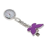 Perfeclan Nette Entzückende Krankenschwester Uhr Krankenpflege Uhr Clip Uhr Revers Uhr Geschenk für Frauen Mädchen - Lila