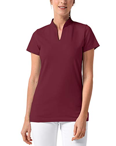 CLINIC DRESS Shirt Damen-Shirt leicht tailliert mit Stehkragen 65 cm lang, mit Stretch Bordeaux 38/40