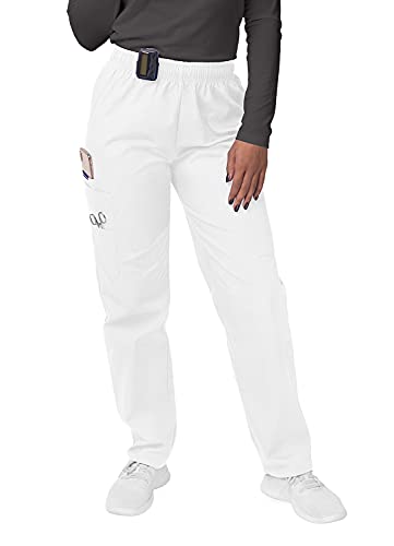 Sivvan Damen Pflegebekleidung Cargohose mit Kordelzug - S8200 - White - M
