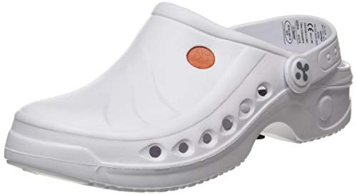 Safety Jogger Clogs für Damen - Sonic - Leichter Sicherheitsschuh für Herren, ideal für Krankenhaus, Küche oder Garten, rutschfest und Stoßdämpfend, Theaterschuh, Weiss UK 4/5 EU 37/38