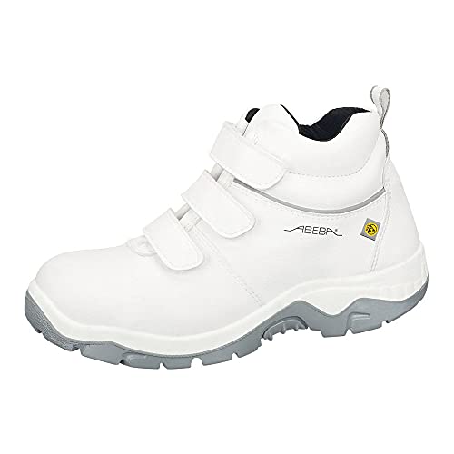 Abeba ESD-S-Schuh anatom Stiefel weiss, Mikrofaser KLETT, CE, EN ISO 20345:2011, S3, Gr. 40