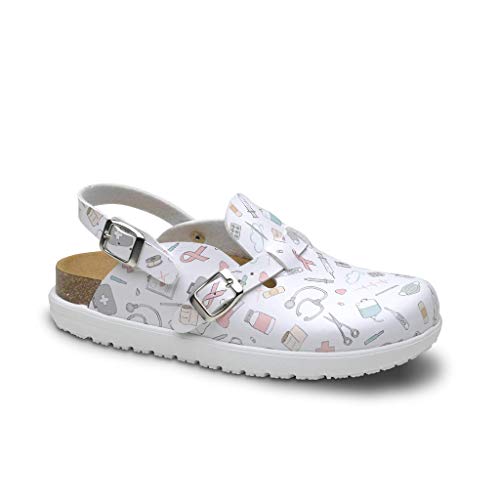Sanita Clogs Bio | Antirutsch Clogs | Anatomische Kork-Innensohle | Recyceltes Material | Krankenschwestern Clogs | Sanita Clogs Damen | Arbeit Clogs | Modell Bio Vega