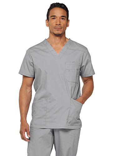 Dickies Herren EDS Signature Scrub Top mit V-Ausschnitt Medizinisches Schlupfhemd, GRAU, Mittel