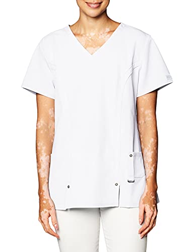 Dickies Damen Xtreme Stretch V-Ausschnitt Scrubs Shirt - Weiß - X-Klein