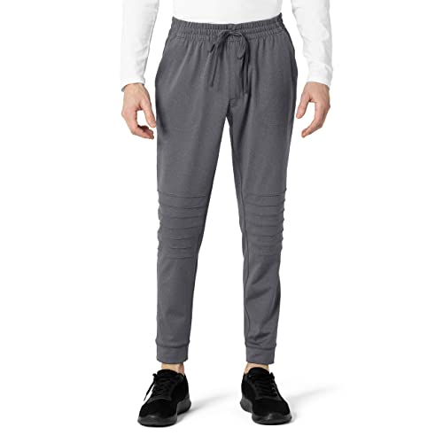 WonderWink Herren Moto Knit Jogger Hose Medizinische Schlupfhose, Zinn-Heather, Klein