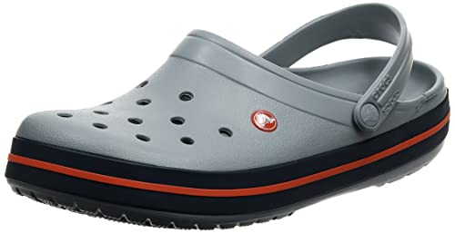 Crocs Unisex Crocband Clog, Light Grey/Navy, 45/46 EU