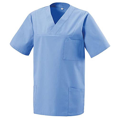 EXNER Medizinischer Schlupf-Kasack, OP-Kasack, für Damen und Herren in Krankenpflege, Altenpflege, Farbe hellblau Größe M
