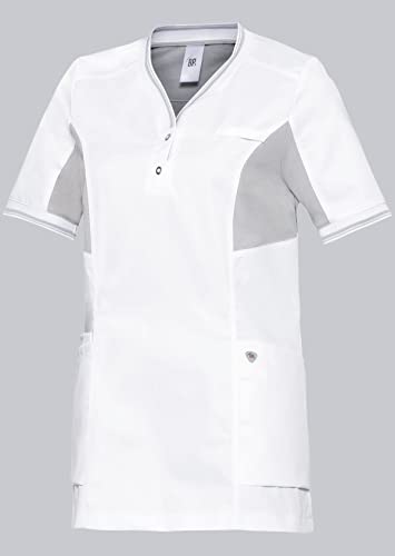 BP 1760-435-2151-Mn Freizeit-Tunika für Frauen, 1/2 Ärmel, Piqué-Einsätze und Arm-Lift-System, 180,00 g/m² Stoffmischung, weiß/hellgrau, Mn