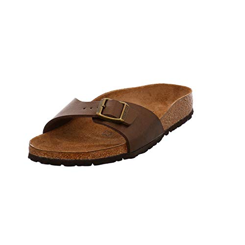 BIRKENSTOCK Unisex Madrid Birko-flor Pantoletten Narrow Fit , Braun (Graceful Toffee) , 41 (Schmal)
